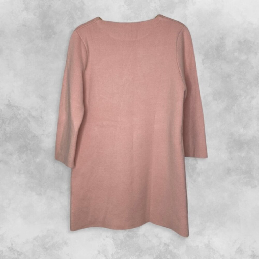 Pink Wool Blend Deer Appliqué Sweater Tunic Cottagecore M - Picture 5 of 16